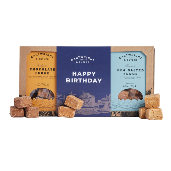 CARTWRIGHT & BUTLER TRIO OF FUDGE - HAPPY BIRTHDAY GIFT SET