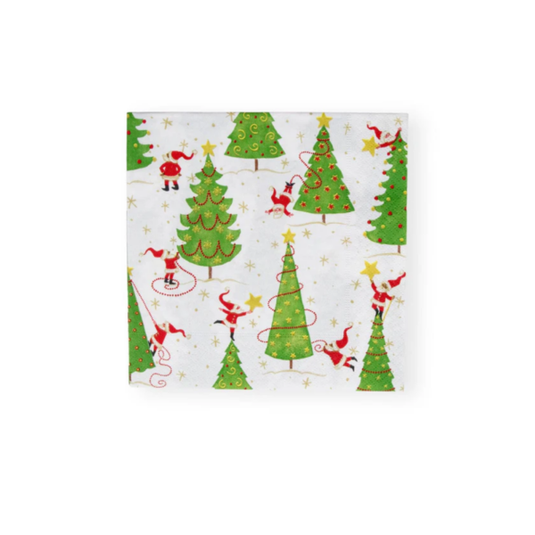 CASPARI TWIRLING SANTAS NAPKIN