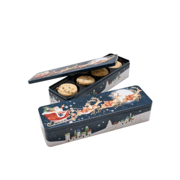 FARMHOUSE FLYING SANTA BISCUITS TIN