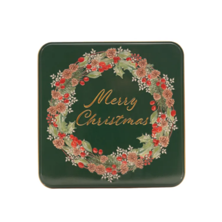 FARMHOUSE MERRY XMAS WREATH TIN