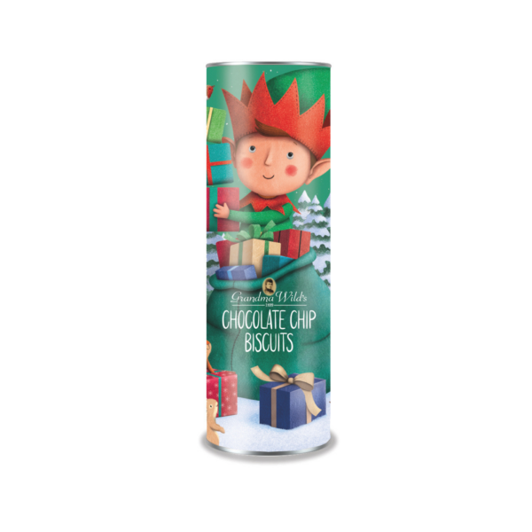 GRANDMA WILD'S ELF CHOC BISCUITS GIANT TUBE